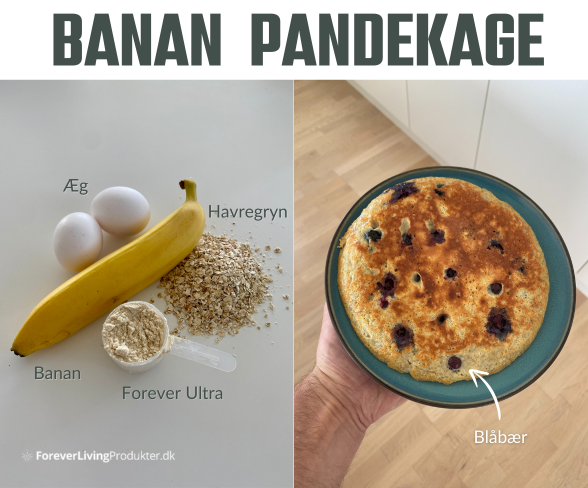 Sund opskrift på banan pandekage uden sukker og mel